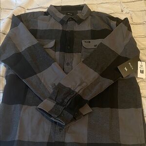New RVCA Men’s flannel black and gray